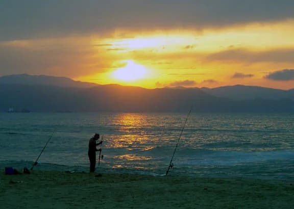 Pesca al atardecer