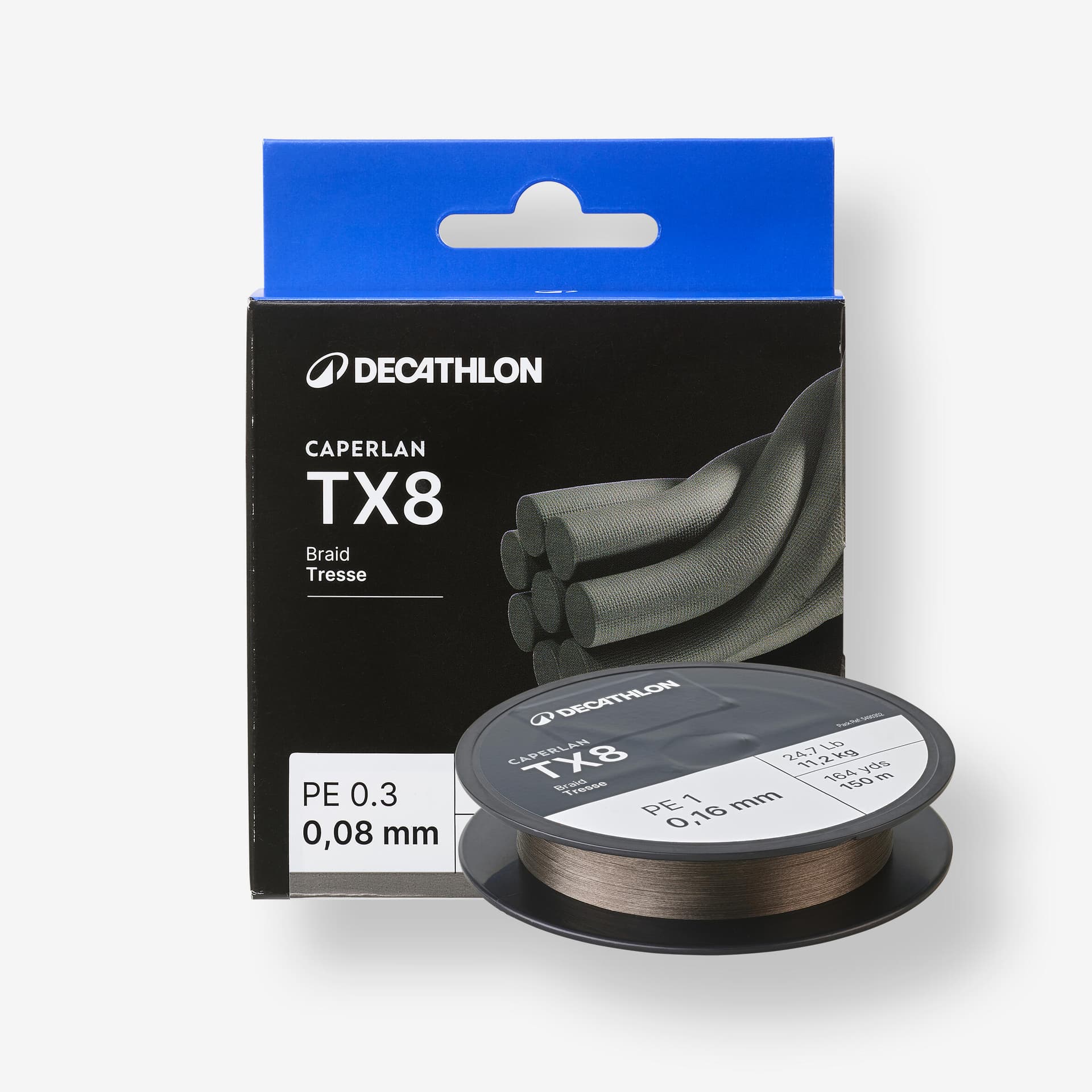 Hilo Trenzado TX8 Gris 8 Hebras 150 m